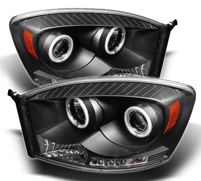 Spyder CCFL LED Black Projector HeadLights Dodge Ram 1500 2500 3500 06-08