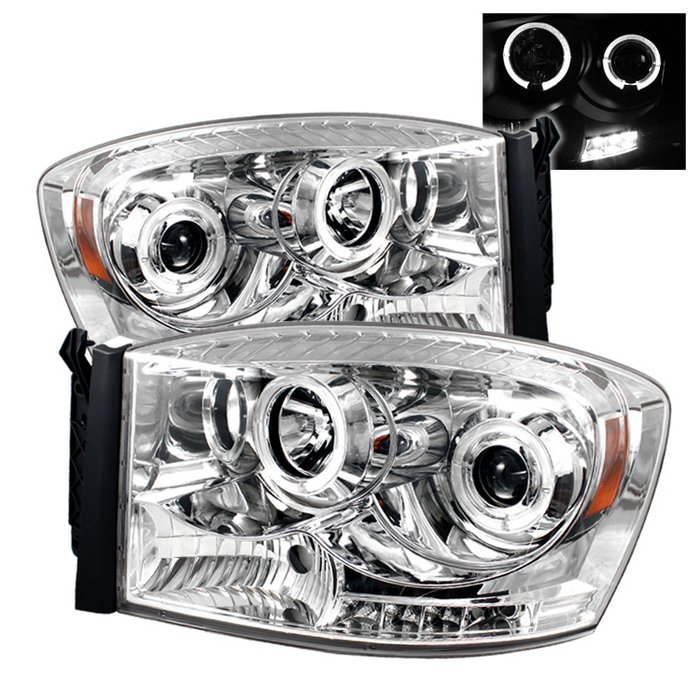 Spyder Halo LED Chrome Projector HeadLights Dodge Ram 1500 2500 3500 06-08