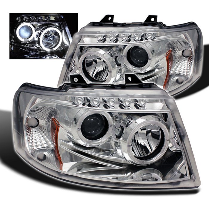 Spyder Halo LED Chrome Projector HeadLights Ford Expedition 03-06