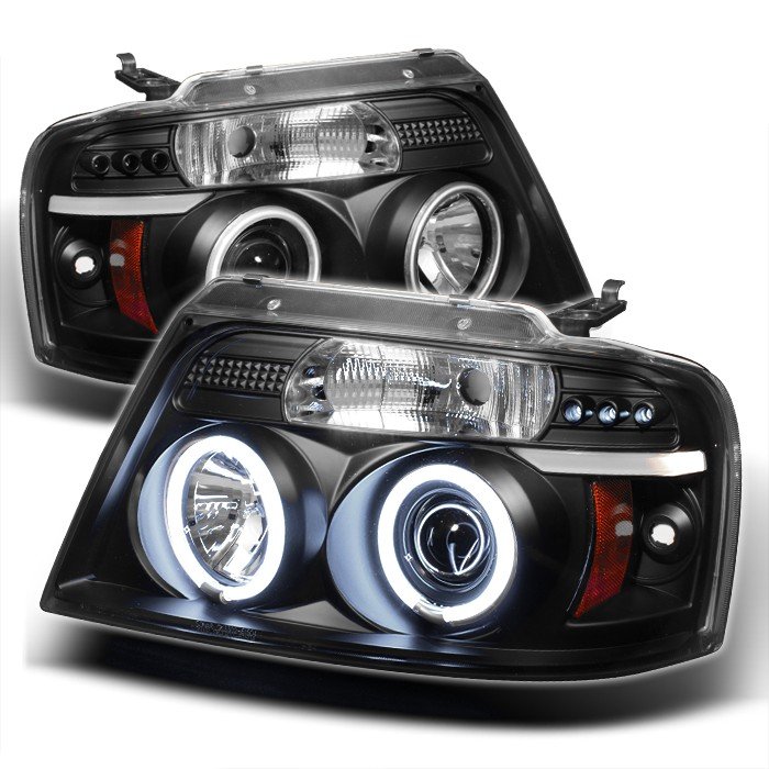 Spyder Version 2 CCFL LED Black Projector HeadLights Ford F150 04-08