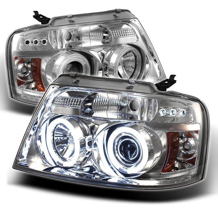 Spyder Version 2 CCFL LED Chrome Projector HeadLights Ford F150 04-08