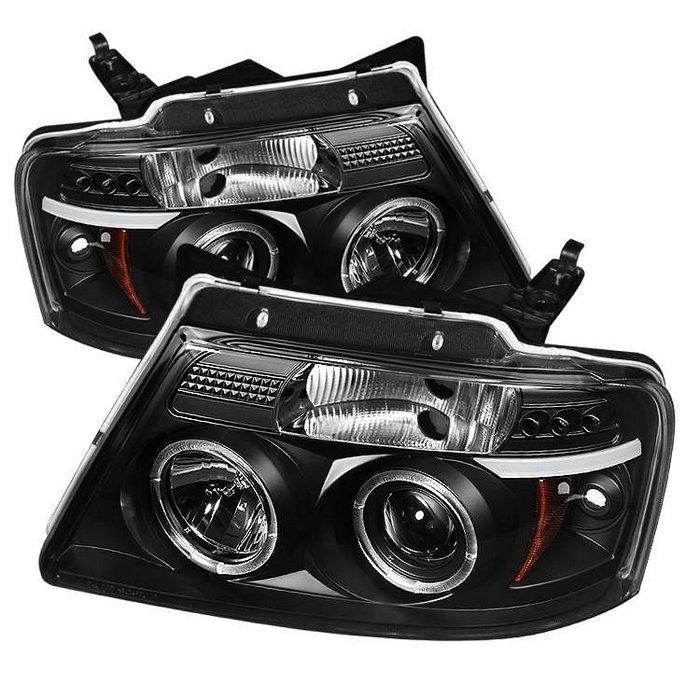 Spyder Version 2 Halo LED Black Projector HeadLights Ford F150 04-08