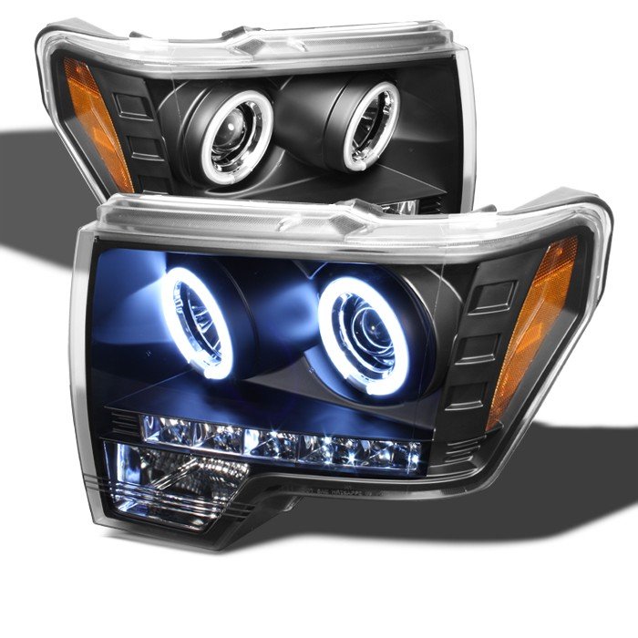 Spyder CCFL LED Black Projector HeadLights Ford F150 09-10