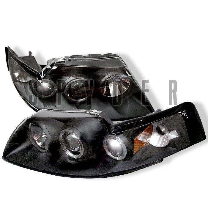 Spyder Halo Black Projector HeadLights Ford Mustang 99-04