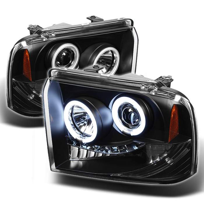 Spyder CCFL LED Black Projector HeadLights Ford F250 350 450 Super Duty 05-07