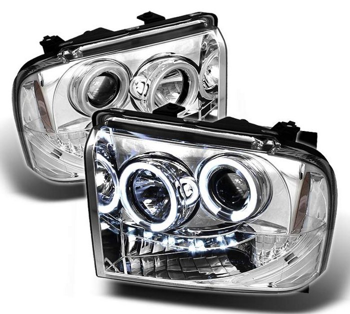 Spyder CCFL LED Chrome Projector HeadLights Ford F250 350 450 Super Duty 05-07