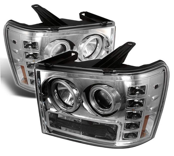 Spyder CCFL LED Chrome Projector HeadLights GMC Sierra 1500 2500 3500 07-09 GMC Sierra Denali 08-09