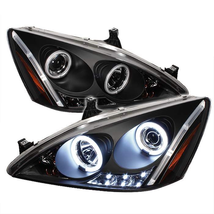 Spyder CCFL Halo LED Black Projector HeadLights Honda Accord 03-07