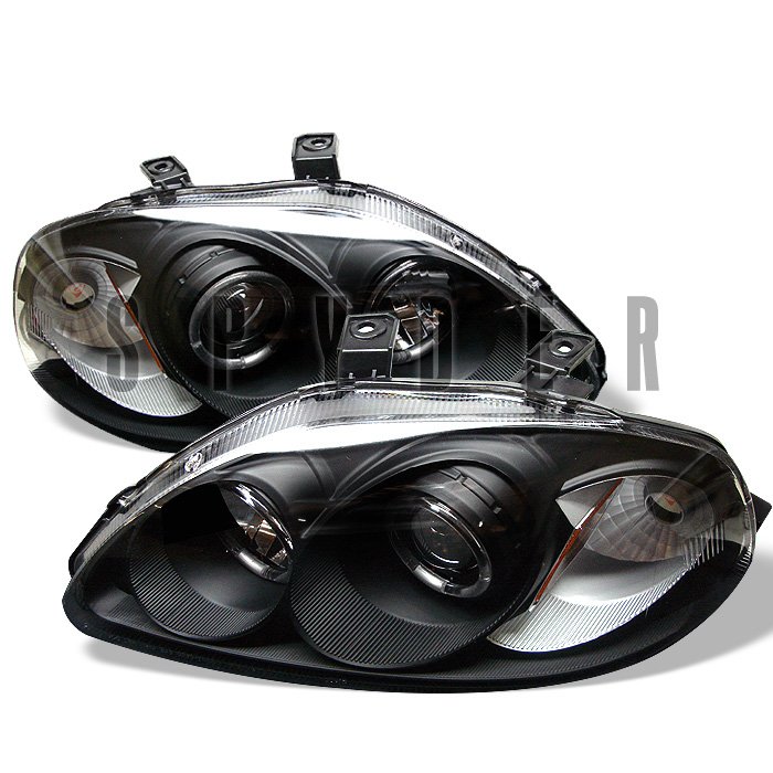 Spyder Halo Black Projector HeadLights Honda Civic 96-98