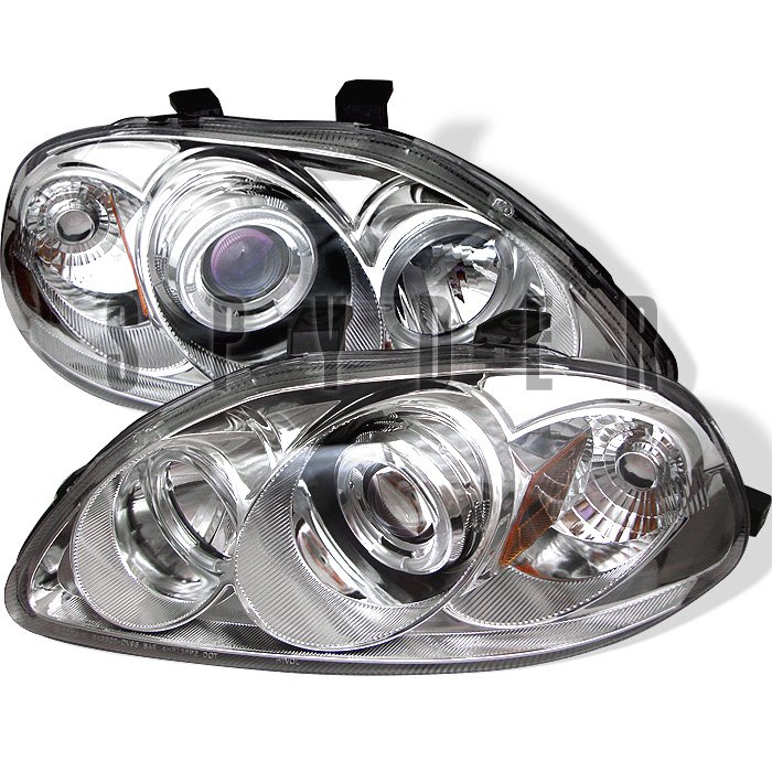 Spyder Halo Chrome Projector HeadLights Honda Civic 96-98