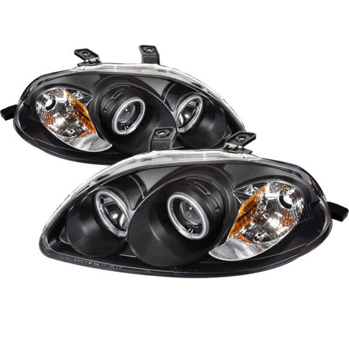 Spyder CCFL Halo Black Projector HeadLights Honda Civic 96-98