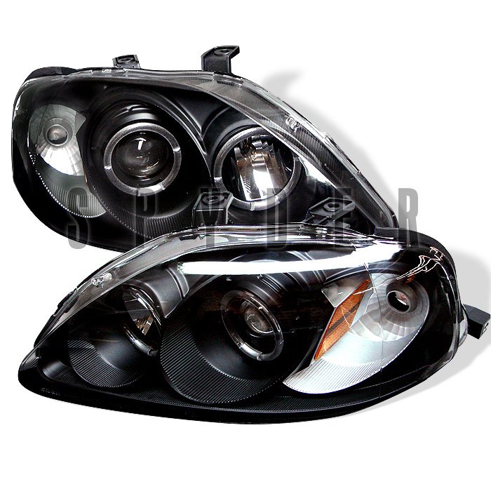 Spyder Halo Black Projector HeadLights Honda Civic 99-00