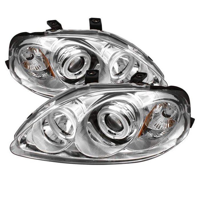 Spyder CCFL Halo Chrome Projector HeadLights Honda Civic 99-00