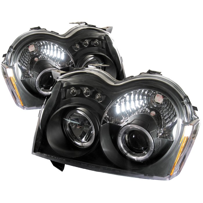 Spyder Halo LED Black Projector HeadLights Jeep Grand Cherokee 05-08