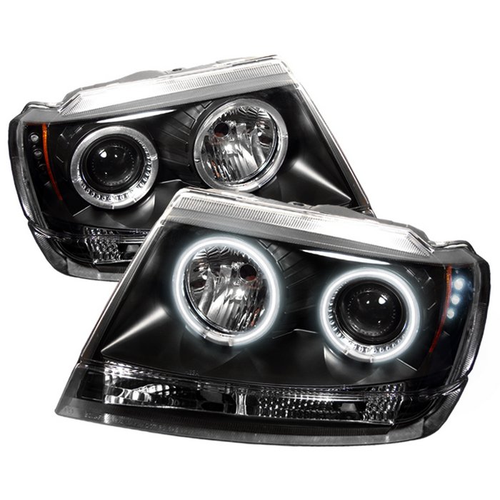 Spyder CCFL LED Black Projector HeadLights Jeep Grand Cherokee Non Laredo Limited Sport Version 99-04