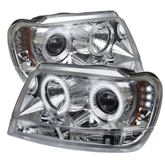 Spyder CCFL LED Chrome Projector HeadLights Jeep Grand Cherokee Non Laredo Limited Sport Version 99-04