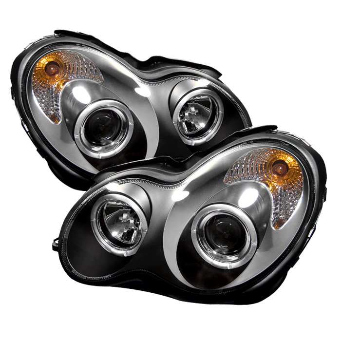 Spyder Halo Black Projector HeadLights Mercedes Benz W203 C-Class 01-05