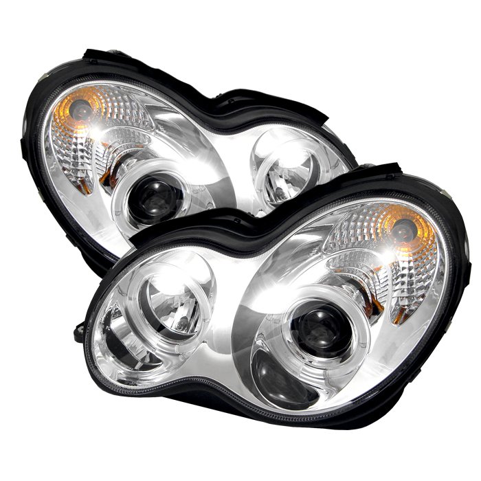 Spyder Halo Chrome Projector HeadLights Mercedes Benz W203 C-Class 01-05