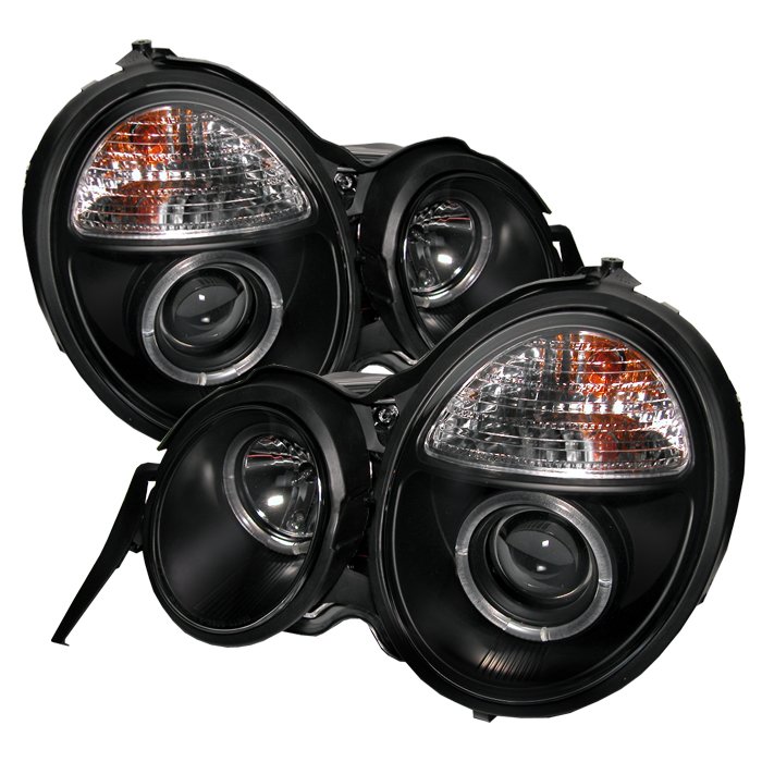 Spyder Halo Black Projector HeadLights Mercedes Benz W210 E-Class 95-99