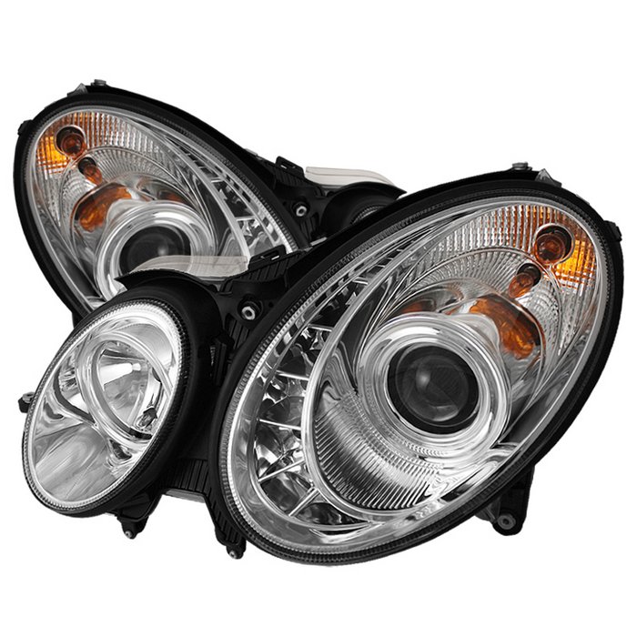 Spyder DRL LED Chrome Projector HeadLights Mercedes Benz W211 E-Class 03-06