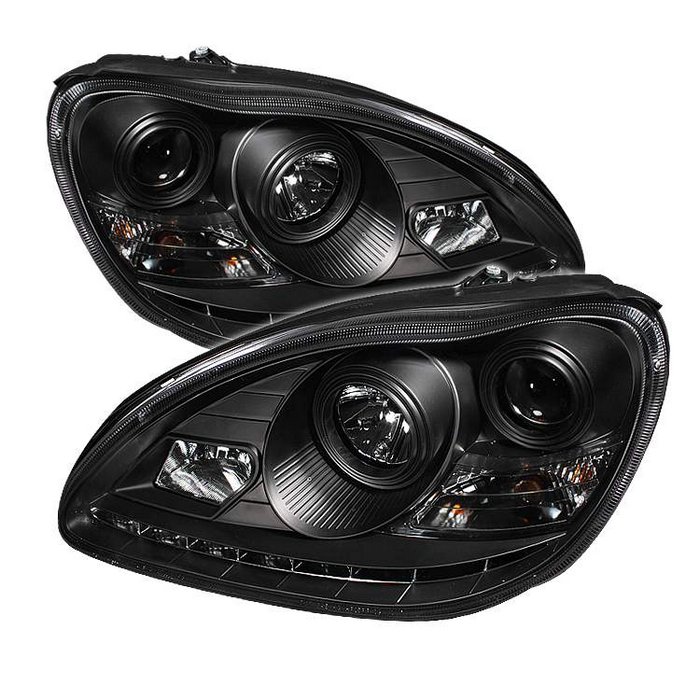 Spyder HID Type DRL LED Black Projector HeadLights Mercedes Benz W220 S-Class 03-05