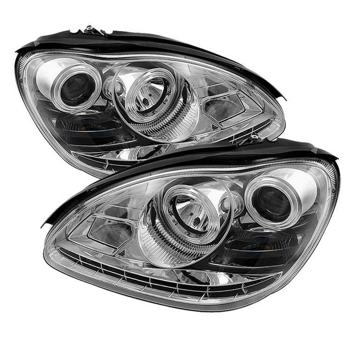 Spyder HID Type DRL LED Chrome Projector HeadLights Mercedes Benz W220 S-Class 03-05