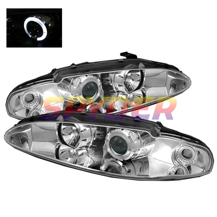 Spyder Halo Chrome Projector HeadLights Mitsubishi Eclipse 95-96