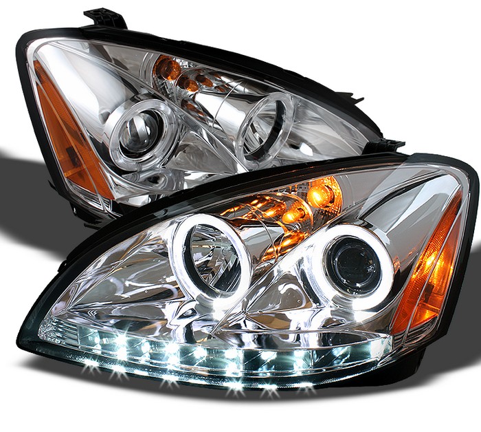 Spyder Halo LED Chrome Projector HeadLights Nissan Altima 02-04