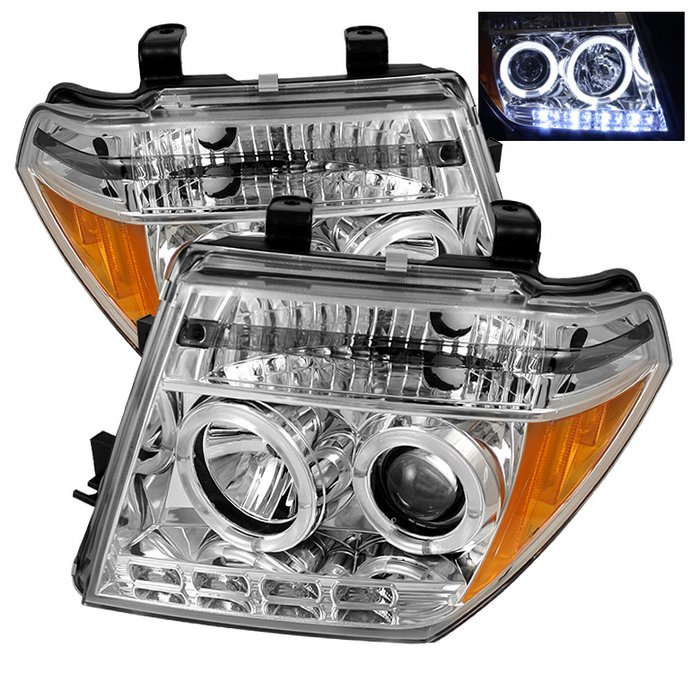 Spyder Halo LED Chrome Projector HeadLights Nissan Frontier 05-08 Pathfinder 05-07