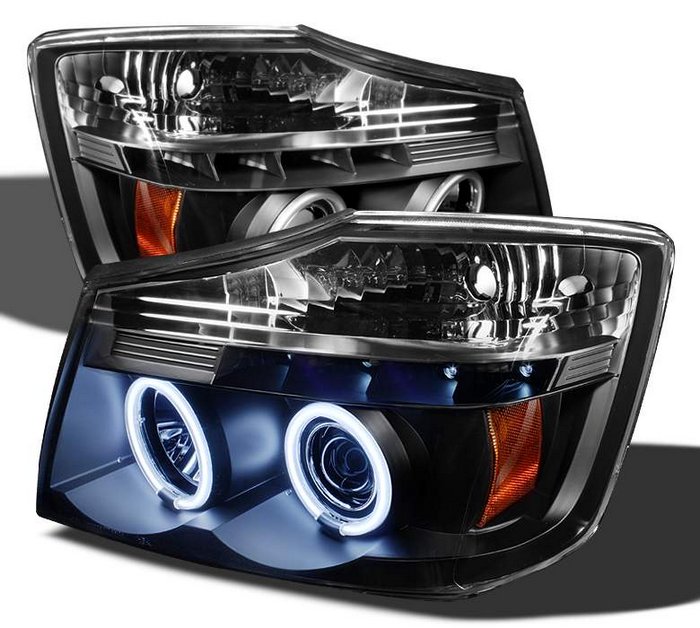 Spyder CCFL LED Black Projector HeadLights Nissan Titan Armada 04-07