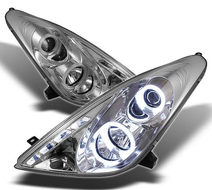 Spyder LED CCFL LED Black Projector HeadLights Toyota Celica 00-05