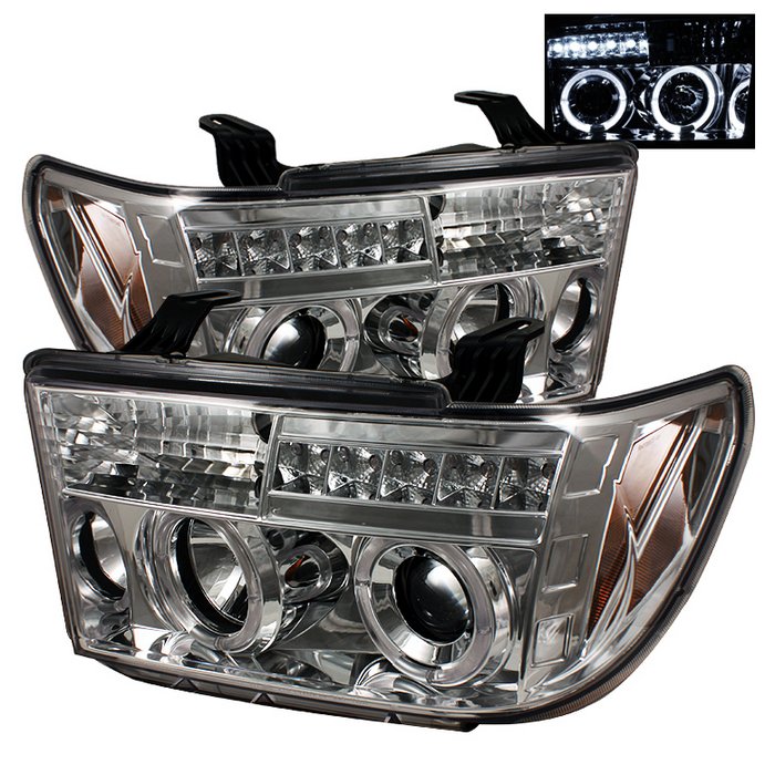 Spyder Halo Chrome Projector HeadLights Toyota Tundra 07-09