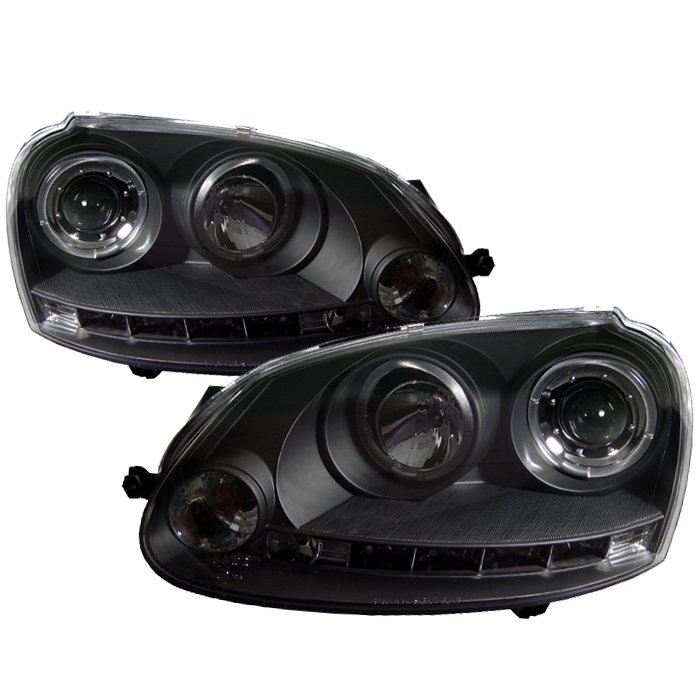 Spyder Halo LED Black Projector HeadLights Volkswagen GTI 06-08 Jetta 06-08 Rabbit 06-08