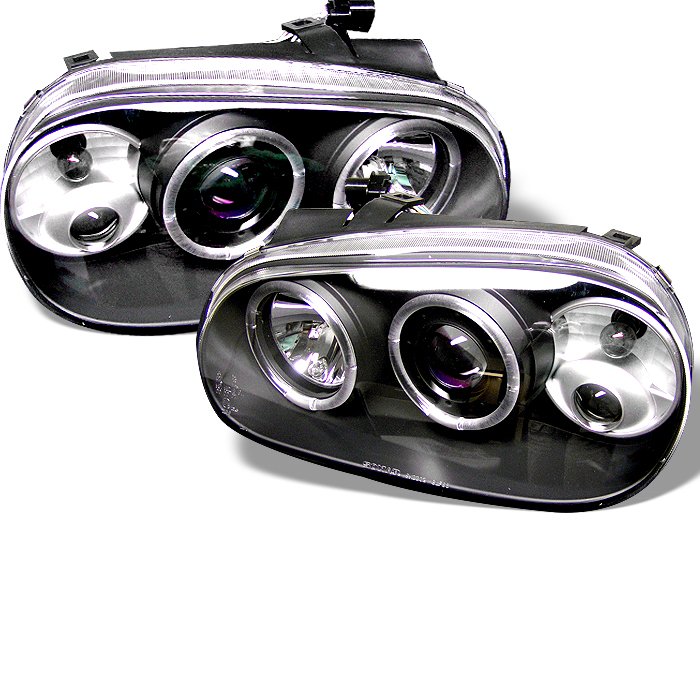 Spyder Halo Black Projector HeadLights Volkswagen Golf Iv 99-05