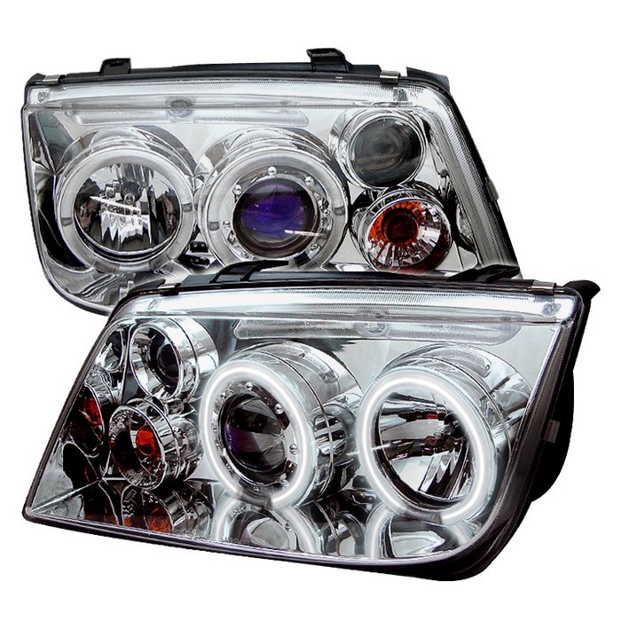 Spyder CCFL LED Chrome Projector HeadLights Volkswagen Jetta 99-05