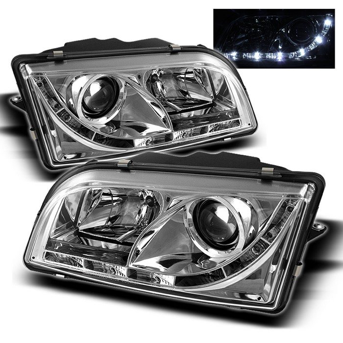 Spyder DRL LED Chrome Projector HeadLights Volvo S40 00-03