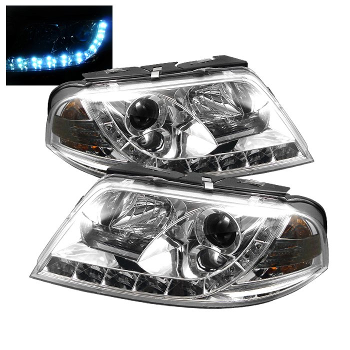 Spyder DRL LED Chrome Projector HeadLights Volkswagen Passat B5 01-05