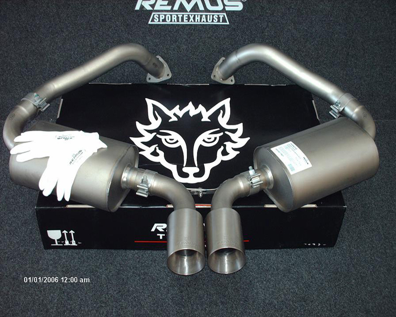 REMUS Round Tip Titanium Catless Racing Sport Complete System Porsche Boxster S Facelift 3.4L 987 10+