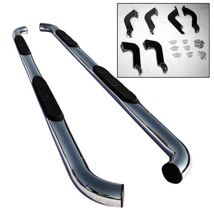 Spyder 3" Stainless Side Step Bar Toyota Tundra Crew Cab 07-10