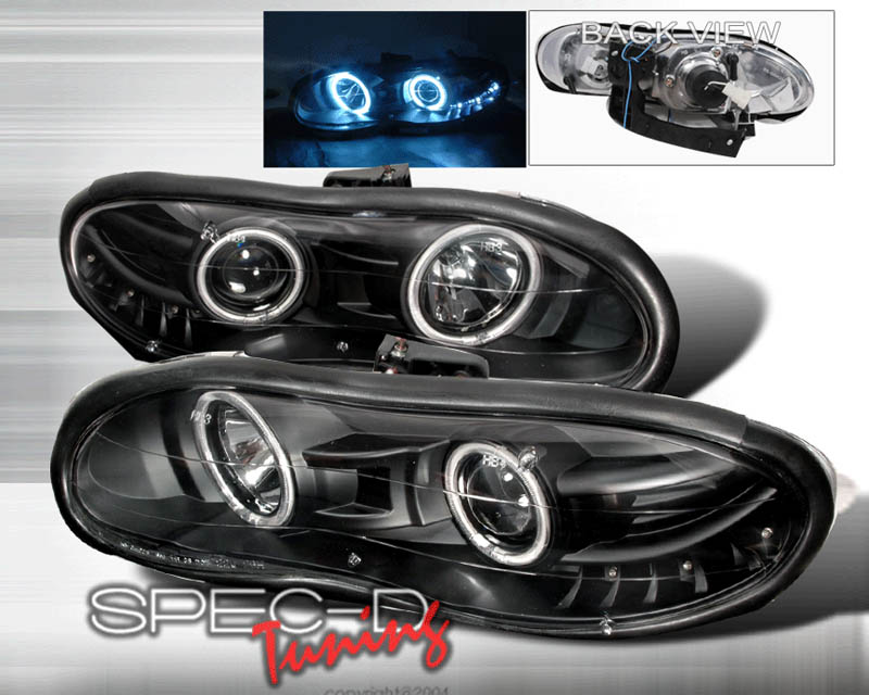 SpecD V1 Black Halo LED Projector Headlights Chevy Camaro 98-02